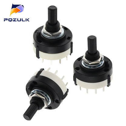 5PCS RS26 1 Pole 12 Position Selectable Band Rotary Channel Selector Switch Handle length 20MM With Knob