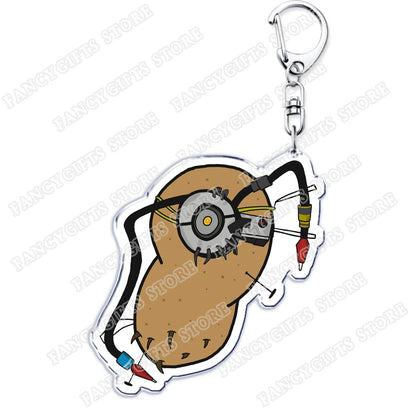 Popular Video Game Keychains for Accessories Bag Glados Aperture Laboratories Science Keyrings Jewelry Gamer Fans Gaming Gifts