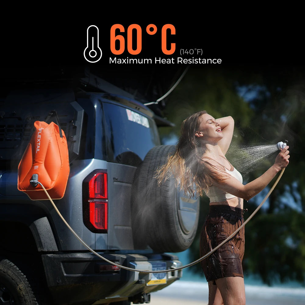 FLEXTAIL TINY SHOWER BUCKET/BAG - 20L Outdoor Water Reservoir with Built-in Pump, Automatic Dispensing, Two-Speed Adjustment