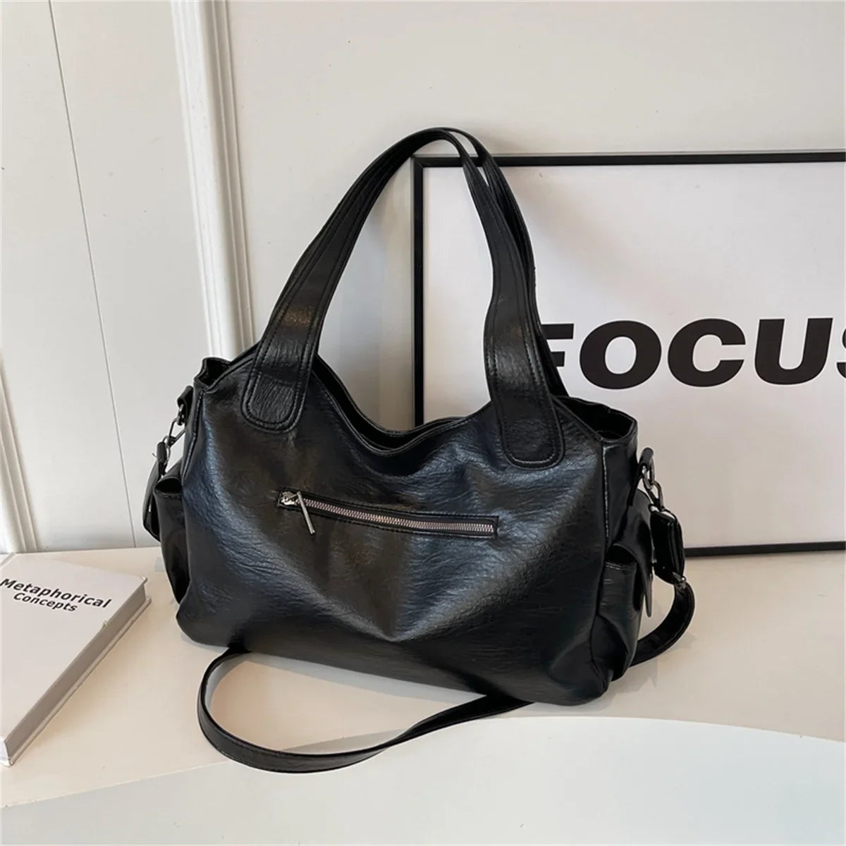 Winter Female Handbag Large Capacity Shoulder Bags Big Tote Bag Ladies Soft Leather Hobos Messenger Bags Women Shopper Bag Sac