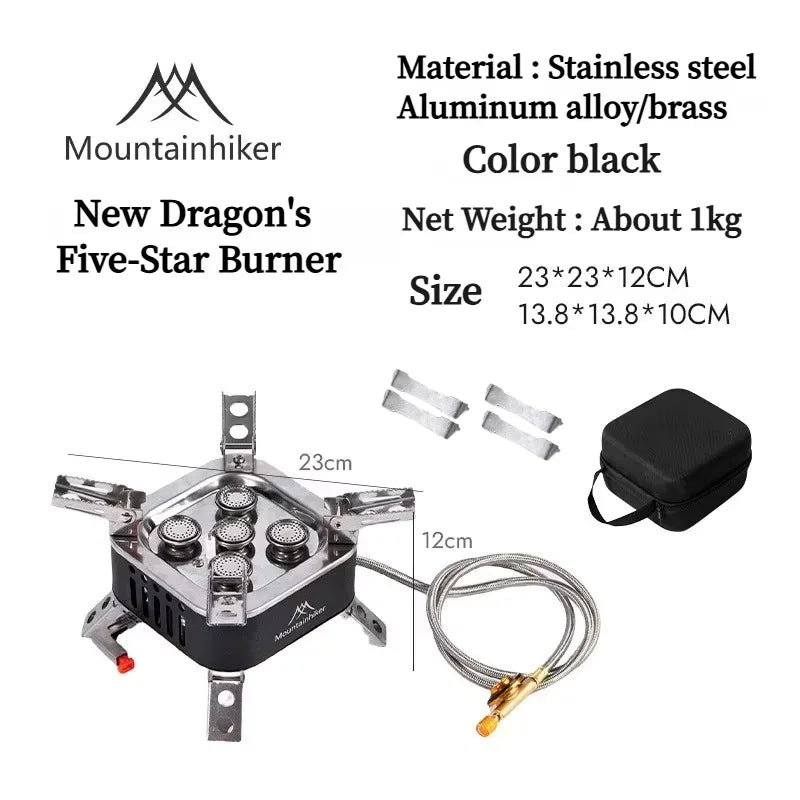 Mountainhiker Five/Seven Stars Portable Gas Stove Burner for Outdoor Camping Hiking Picnic BBQ Cooking Furnace Tourist Supplies
