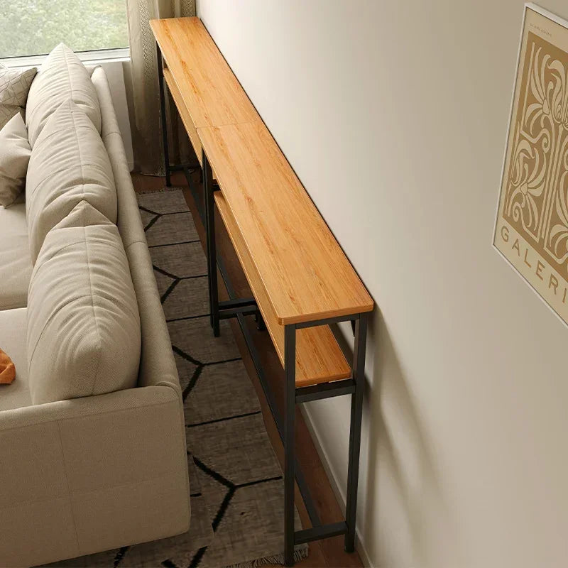 Multi-functional Living Room Long Partition Rack Bed Tail Storage Table Rear Sofa Gap Narrow Side Table Space-Saving Furniture