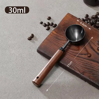 Coffee Tablespoon - Walnut Wood & Stainless Steel Scoop for Home Baristas & Cafe Decor - Perfect Kitchen Accessory