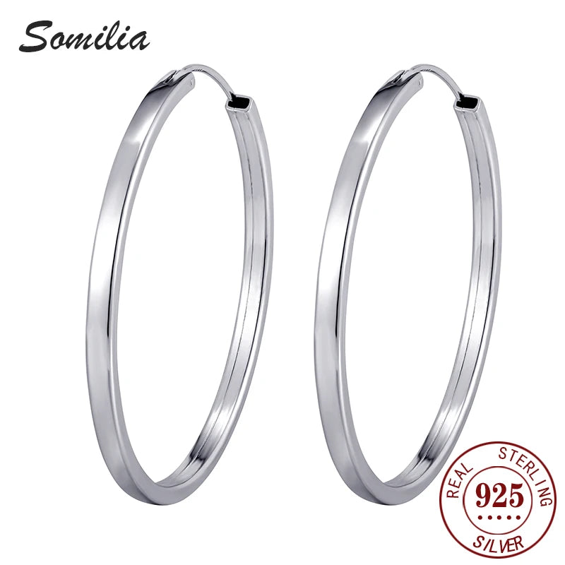925 sterling silver large earrings for women, fashionable and exaggerated temperament. Earrings are versatile for daily use