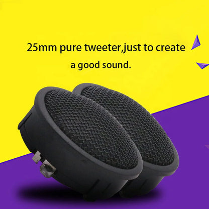 HT25 Loudspeaker Car Audio Tweeter Speakers Car Loud Dome Tweeter For Car High Tweeter Mini Speakers Silk Film Auto Speaker 2pcs