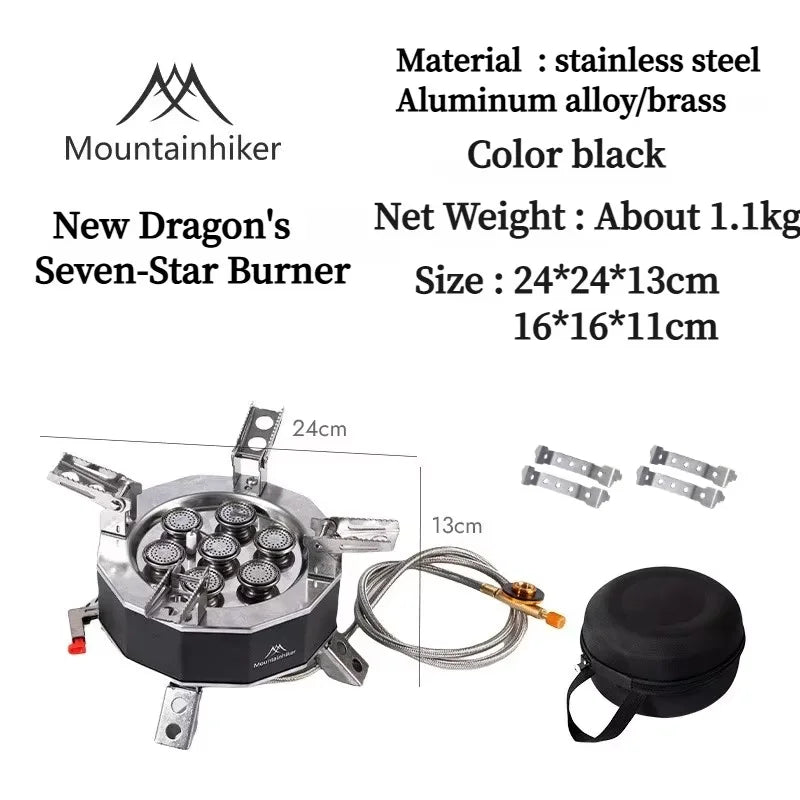 Mountainhiker Five/Seven Stars Portable Gas Stove Burner for Outdoor Camping Hiking Picnic BBQ Cooking Furnace Tourist Supplies