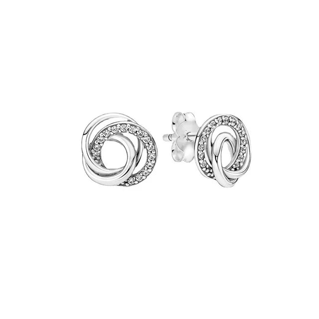 White series New Women's earrings Blue Square Sparkle Halo Stud For Women Tiki Jewelry Party Hoops Gift Things From 1