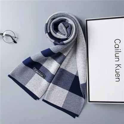 High Quality Wool Men Scarf Autumn Winter Classic Business Thermal Muffler Male Soft Korean Version Long Thick Warm Shawl No Box