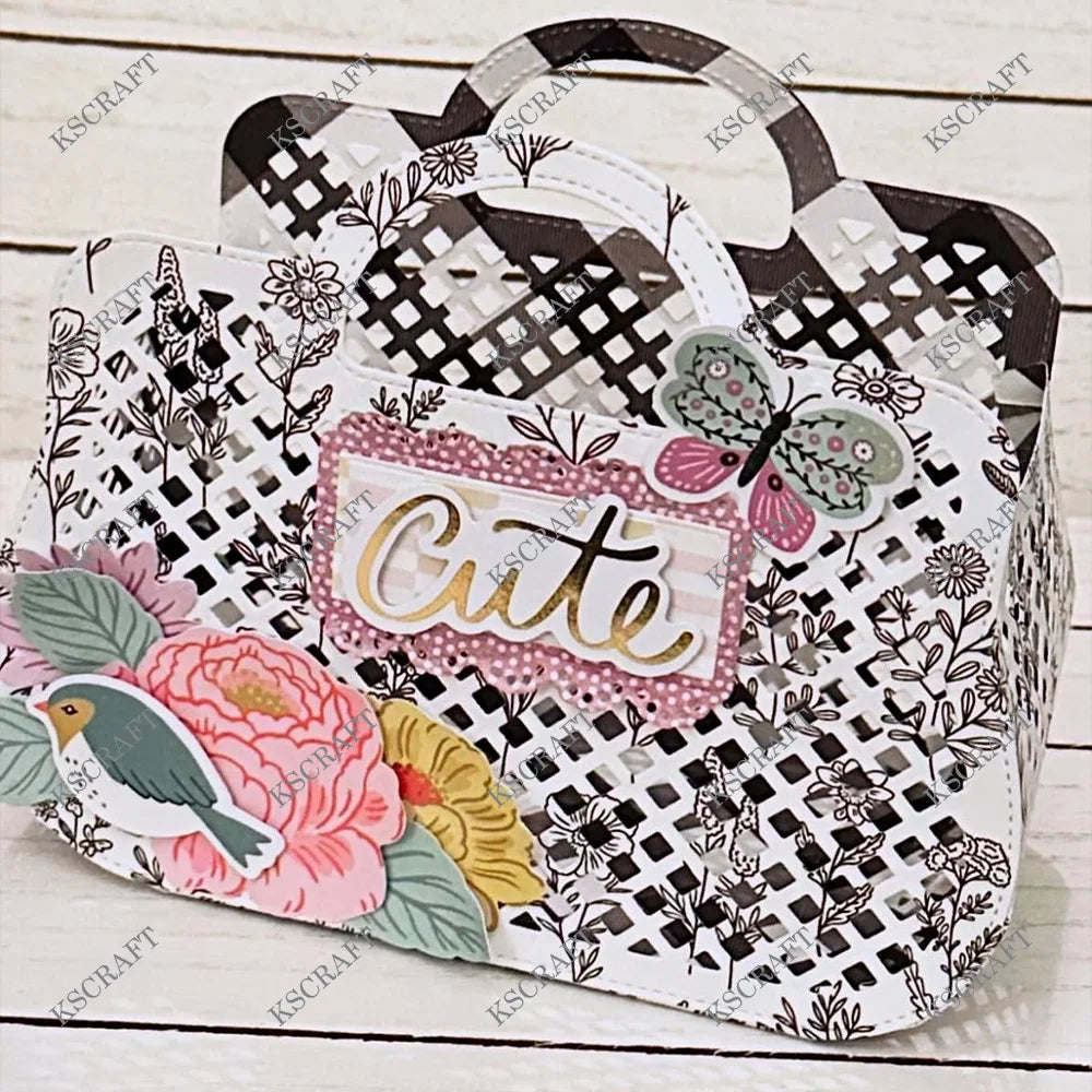KSCRAFT Elegant Tote Bag Cutting Dies Stencils for DIY Scrapbooking Decorative Embossing DIY Paper Cards