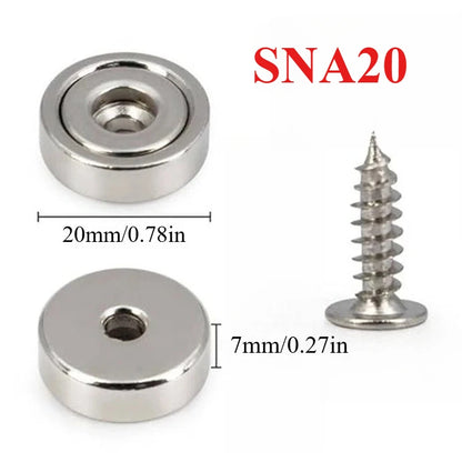 A16-32mm Multipurpose Strong Magnets with Countersunk Hole- for Fridge,Tool Organizer,Whiteboard,Kitchen Snack Storage,Garage