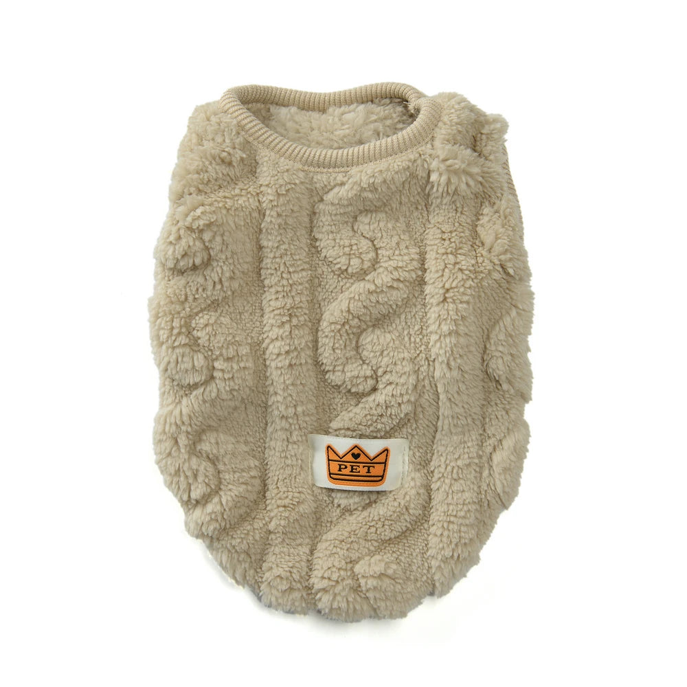 Fleece Warm Dog Cloth Sleeveless Soft Cozy Plush Vest Puppy Winter Overall for Small Medium Pet Sweatshirt  for Dog and Cat