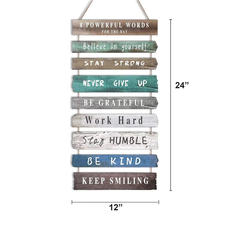 Inspirational Wall Art Decor for Office, Wooden Rustic Hanging Wall Art Decoration Sign, Wall Art for Home Living Room Bedroom