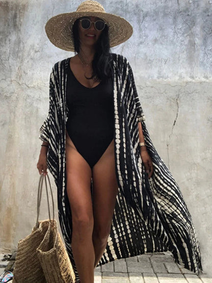 Bikini Cover Ups for Swimwear Women Printed Beach Kimono Self Belted Loose Wrap Beachwear Bathing Suit Dropshipping 22 Colors