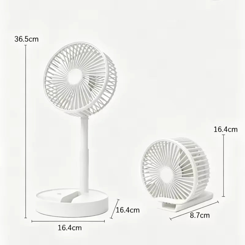 Portable Foldable Desktop Fan USB C Rechargeable 1800mAh Battery 3 Speed Ultra Quiet Fan for Home Office Bedroom Dorm Mini Fan