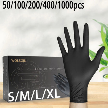 50/100/200/400/1000 Pcs Cleaning Gloves, Nitrile Gloves, Black Food Grade Disposable Gloves, Kitchen Gloves, Dishwashing Gloves