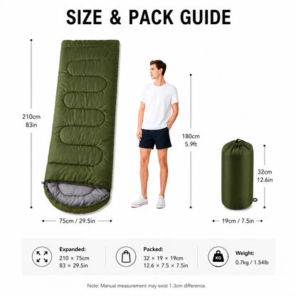 Portable Outdoor Sleeping Bag For Camping Travel Emergency Use Lightweight Warm Sleeping Sack