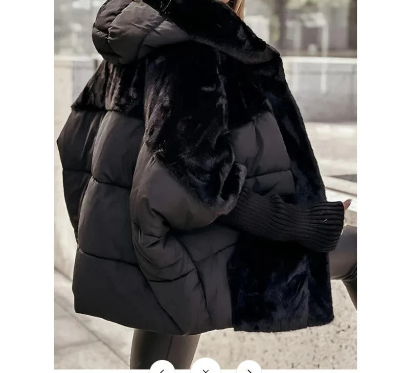 Elegant Jacket for Women Streetwear 2025 Autumn and Winter New Fashion Casual Zipper Loose Jacket Hooded Long Sleeve Coats