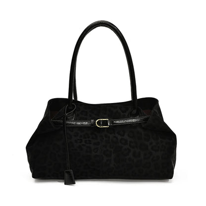 Newly Leopard PU Leather Shoulder Bags for Women Luxury Designer Brand Trend Tote Bag Females Short Handle Handbags and Purses