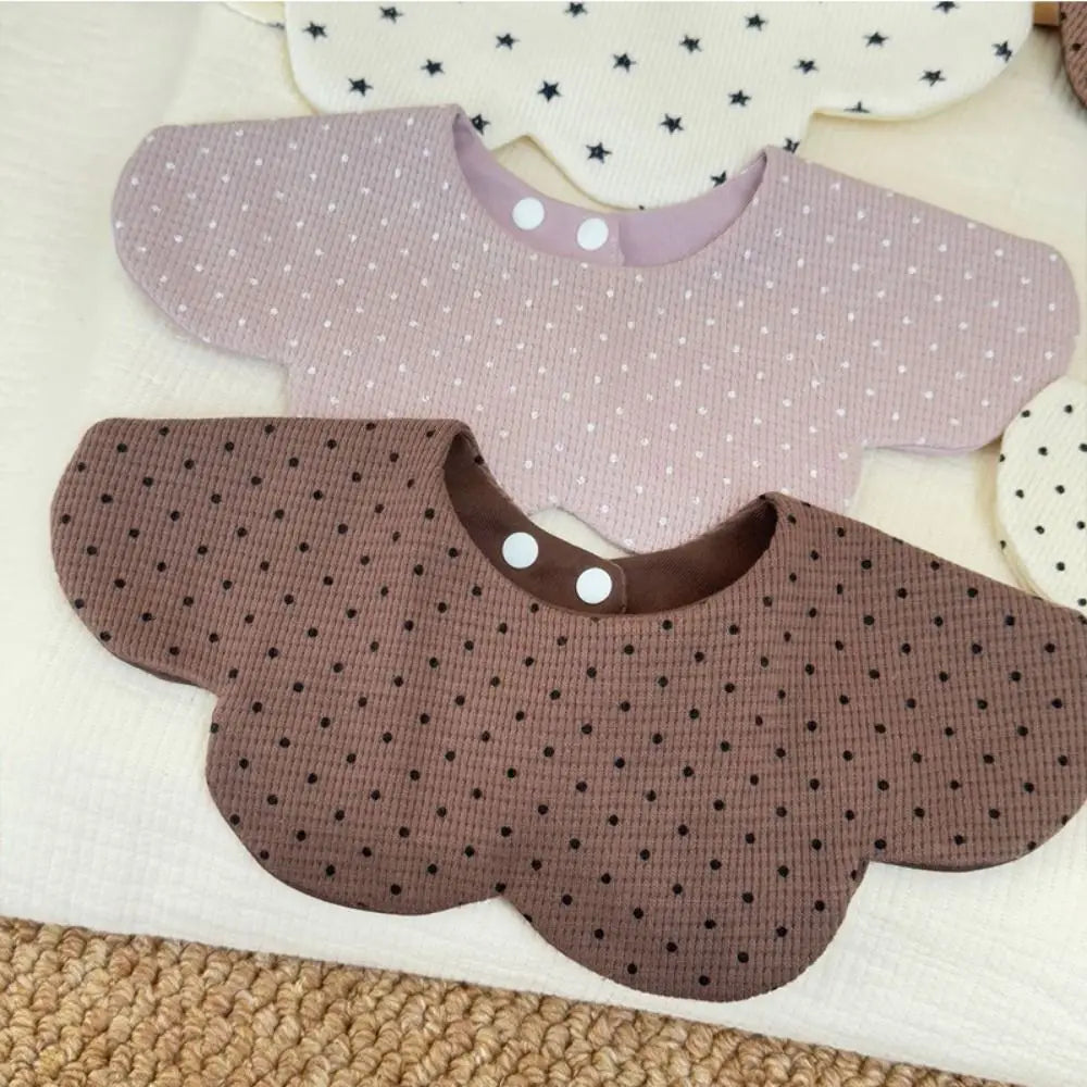 Easy To Wear Cartoon Baby Feeding Bib Two-sided Usable Cotton Baby Drool Bib Absorbent Washable Cute Saliva Towel Newborn Care