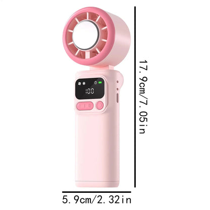 Portable Fan Handheld 5 Speeds Foldable Rechargeable Handheld Personal Fan For Outdoor Travel Beach Camping Hiking Home Office