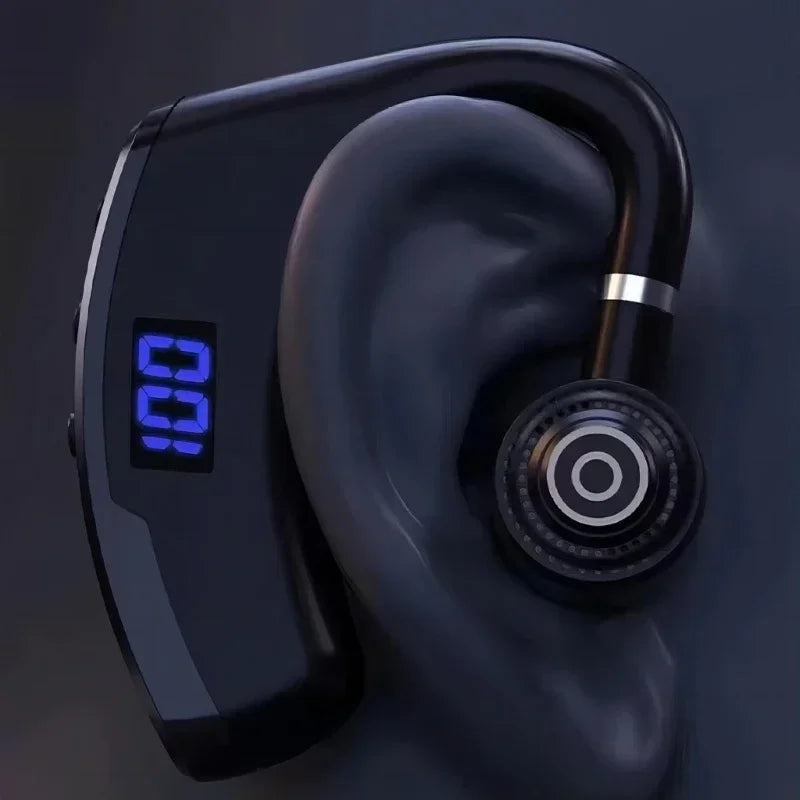 Digital Display Headset Headphone Handsfrees Wireless Ear Hook Earphone Noise Reductions and Sweat Proof for all smartphones