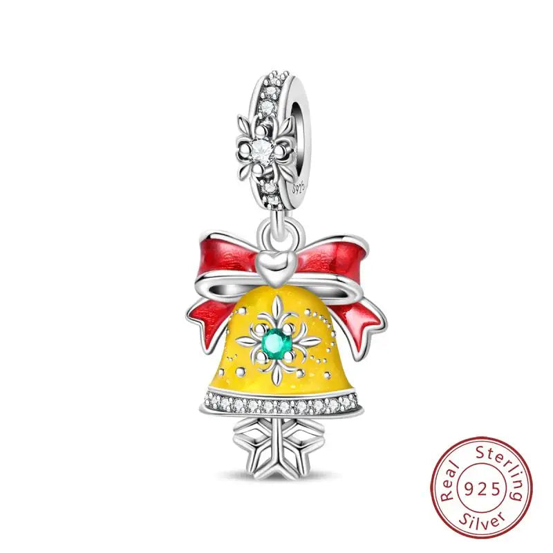 Original 925 Sterling Silver Charms Beads Winter Snowflake Snowman Igloo Penguin Pendant Fit Bracelet Women Jewelry Gift