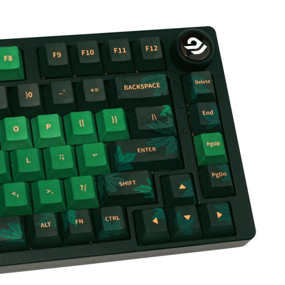 XVX Cherry Keycaps Green Maple Leaf Theme PBT Dye-sub Keycaps Double Shot Green Keycaps 134 Keys