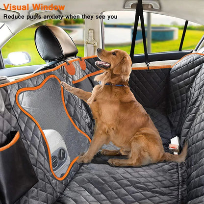 Universal Waterproof Pet Car Seat Cover, Dog Car Seat Cover for Back Seat with Mesh Window Double-Layer Thickening Anti-Dirty