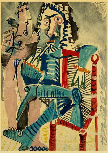 Abstract Painting Pablo Picasso Exhibition Kraft Paper Poster Art Prints Museum Modern Gallery Wall Picture Home Room Decor Gift