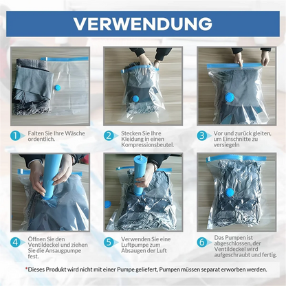 Vacuum Bags for Clothes - Pack of 10 40 X 30 cm Reusable Storage Bags Vacuum Bags with Seal and Space Saving Travel Bags