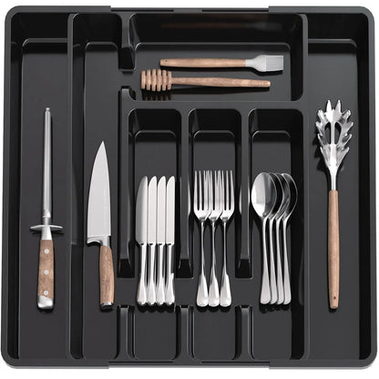 Adjustable Pantry Organizer Utensil Cutlery Drawer  for Forks Knives Silverware Expandable Kitchen Drawer Kitchen Organizer Tray