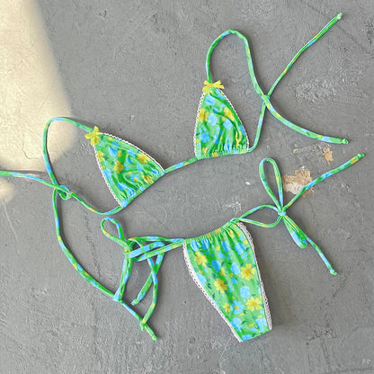 Micro Bikini Push Up Women Swimsuits 2025 Sexy Female Swimwear Brazilian Bikini Set Thong Biquini Swim Suits Print Beachwear