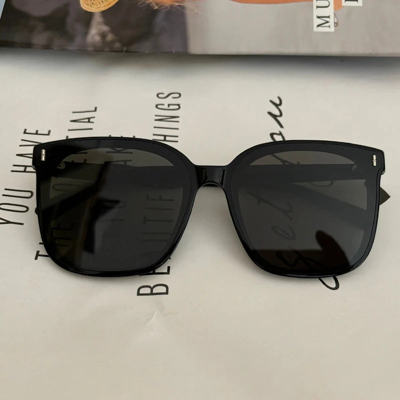 GAMBLE MONSHER Driving Sunglasses Women's UV Protection Large Small Faces Sunscreen Fashionable round Frame Glasses