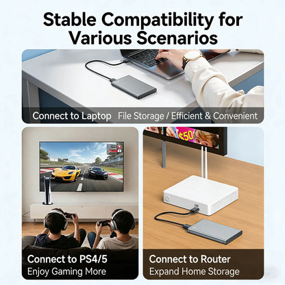 Kebidumei USB 3.0 To 2.5 Inch Hard Drive Case SATA HDD SSD Enclosure 5Gbps External Hard Drive Disk Aluminum Box for PC Laptop