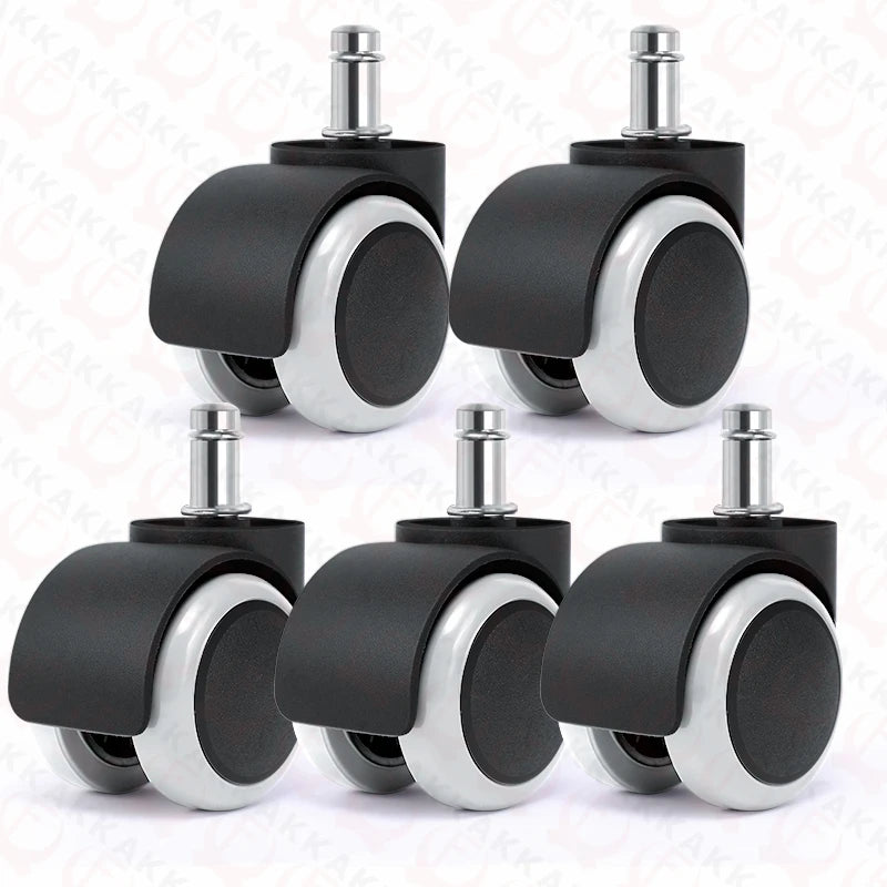 KAK 5pcs 2 inch Universal Swivel Caster Wheels Replacement Gaming Chair Office Chair Casters Trolley Rollers Furniture Hardware