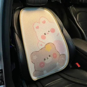 Comfortable Cute Car Seat Covers Ice Silk Cartoon Car Seat Protector Cushion Cute Car Accessories Universal Seat Covers Full Set