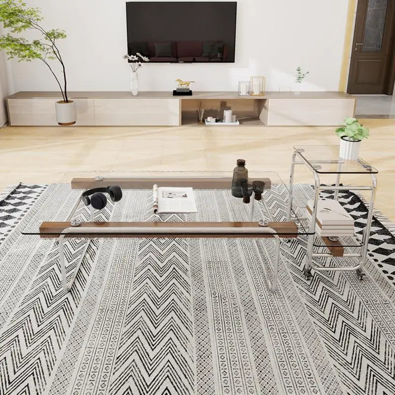 Living Room Coffee Table Premium Style Home Tempered Glass Heat-Resistant Corrosion-Resistant Odorless