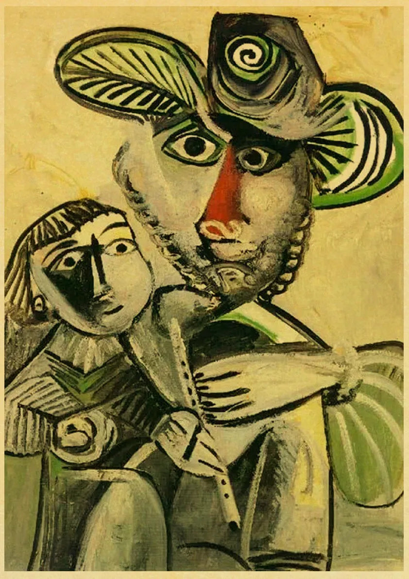 Abstract Painting Pablo Picasso Exhibition Kraft Paper Poster Art Prints Museum Modern Gallery Wall Picture Home Room Decor Gift