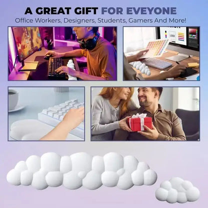 Mouse Pad with Wrist Rest Cloud Wrist Rest for Computer Keyboard Arm Wrist Rest with Non-Slip Base Extended Wrist Rest Ergonomic