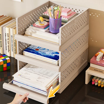 Stackable Closet Drawer Organizers Multifunction Home Foldable Wardrobe Storage Shelves for Clothes