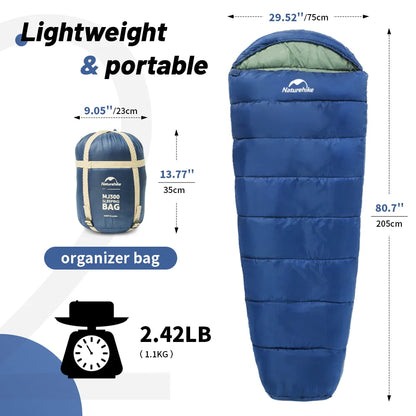 Naturehike Camping Sleeping Bag Ultralight Waterproof Mummy 4 Season Backpacking Sleeping Bags Outdoor Travel Hiking