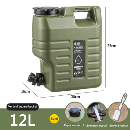 12/11L Water Bottle Camping Large Capacity Water Pouch With Detachable Faucet Food-Grade Car Water Tank Camping Fishing Bucket