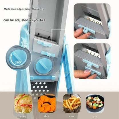 5 in 1 Vegetable Chopper Food Potato Cutter, Strips Julienne Dicer Adjustable Thickness 0.1-8 Mm Kitchen Chopping Kitchen Tools