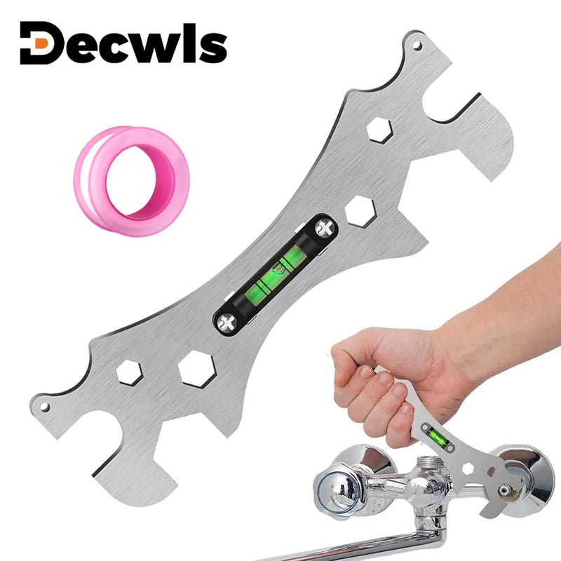 Wrench Level Tools, Faucet Wrench, Shower Wrench, Pipe Wrench, Multifunctional Level Wrench,  Effortless Home Leveling Tools