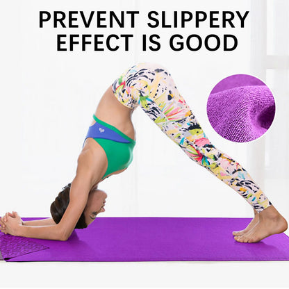Anti-Slip Yoga-Grip Towel Sweat Absorbent Microfiber Mat Cover For Home Fitness Workouts