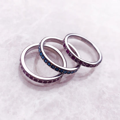 Ring Elegance Colourful Stones Europe Romantic Fine Jewelry For Women Brand New Real 925 Sterling Silver Gift