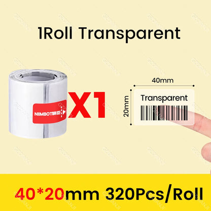 Niimbot Clear Sticker Thermal Paper Transparent Self-Adhesive for B1 B21 Label Maker Round Flower Pattern Waterproof Single Roll