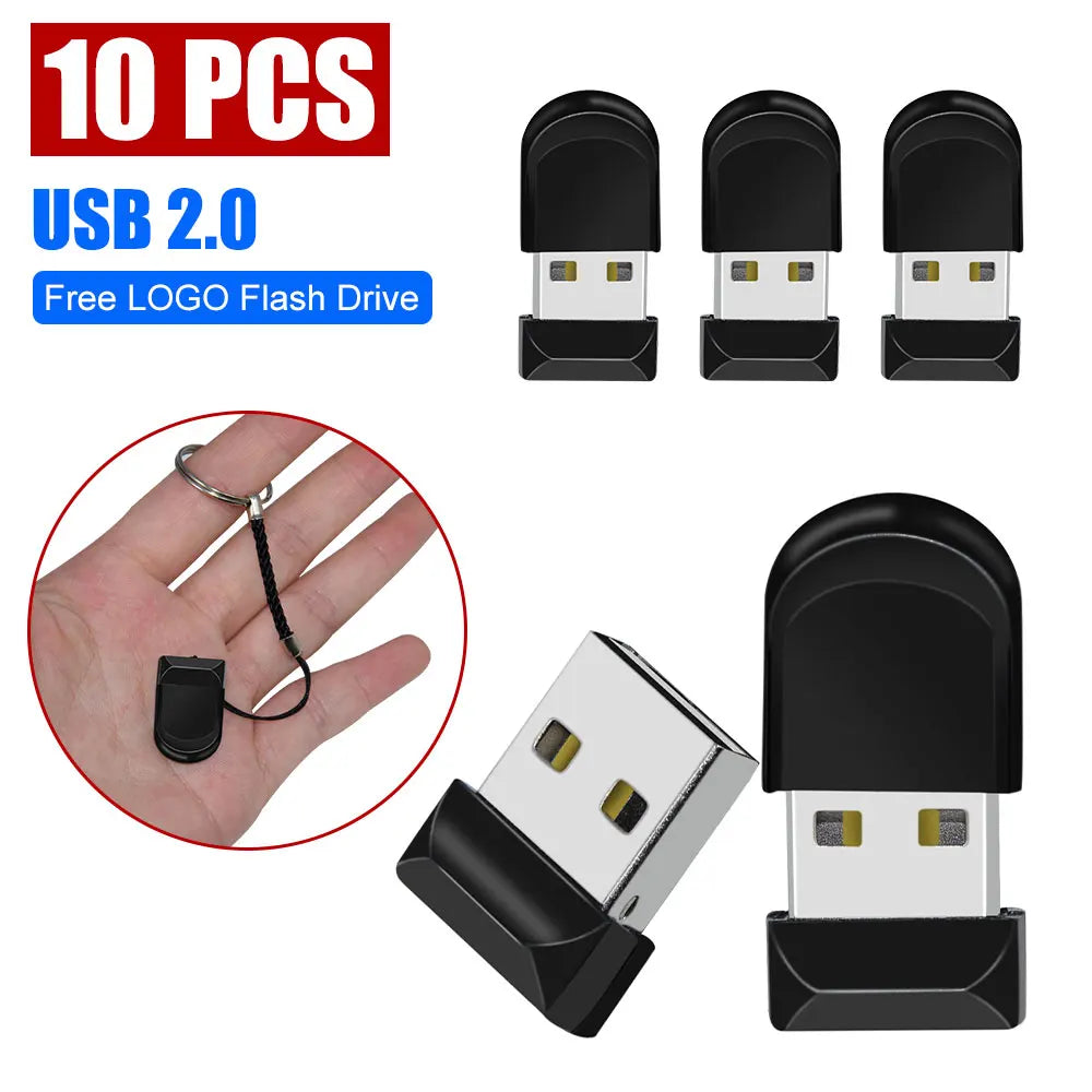 10/50/100PCS super mini USB Flash Drive 32GB Pen Drive 64GB Mini USB 2.0 Flash Disk 16GB 128GB Memory Pendrive Cle Stick 8gb 4gb
