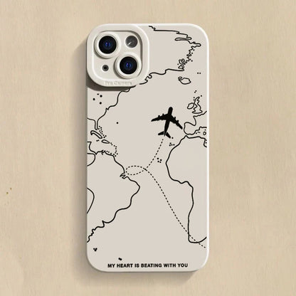 Travel-nspired Airplane Route Desian Phone Case For Xiaomi Mi 14 13 12T 13T 11T Pro 11 Lite 5G NE Poco F6 F5 X5 Pro Soft Cover
