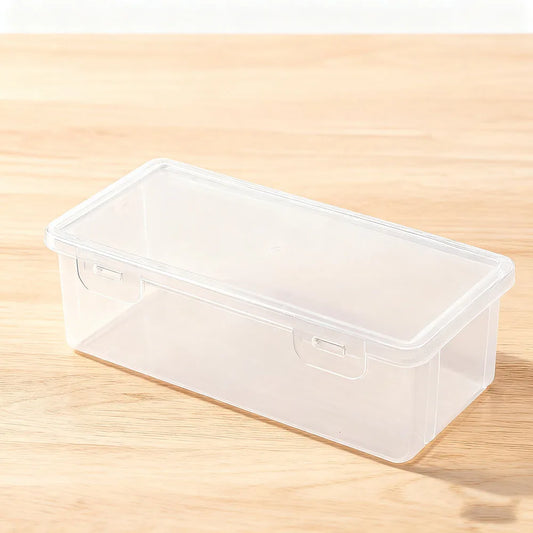 The white plastic storage box is tightly sealed, lightweight and durable, and is a multifunctional home storage tool.